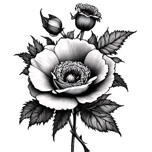 Rose Poppy Mum Violet Larkspur