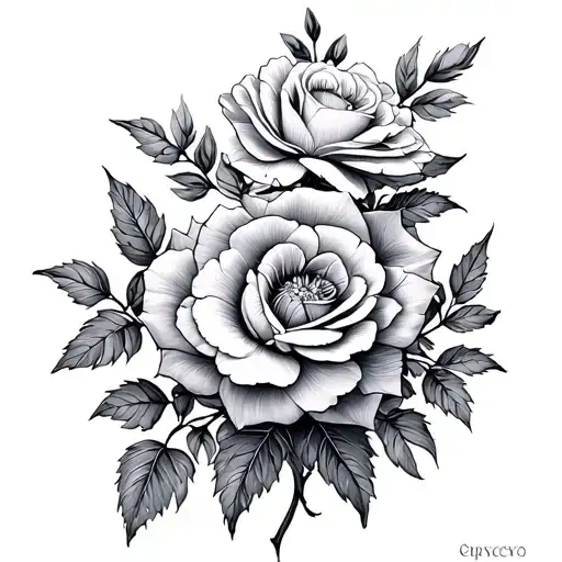 Rose Mum Violet Larkspur Flowers Intertwined