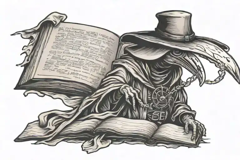 Plague Doctor Holding Open Book