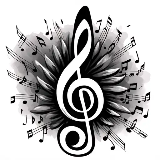 Treble Clef With Music Notes