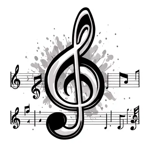 Treble Clef With Music Notes