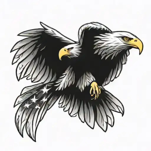 Patriotic Eagle Flying