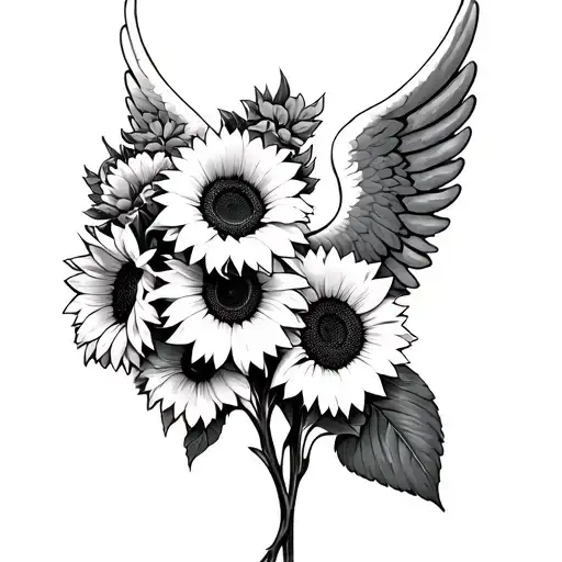 Sunflowers Peddles Falling Angel