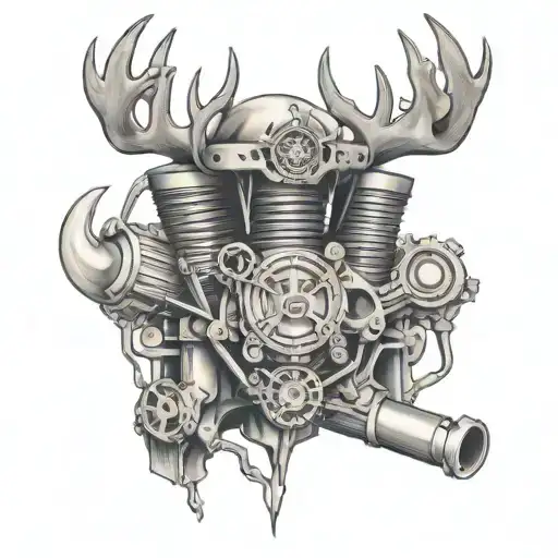 Deer Head Harley Davidson Twin Engine Pistons Forming