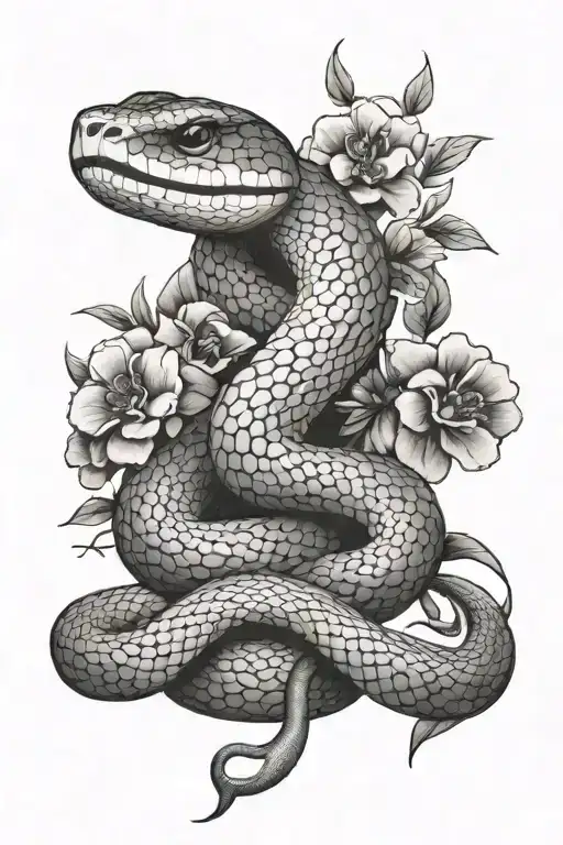 Snake With Floral