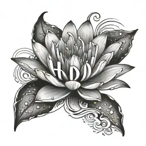 A Water Lily With The Letters H And D