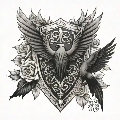 Zelda Shield Goth Roses Ravens