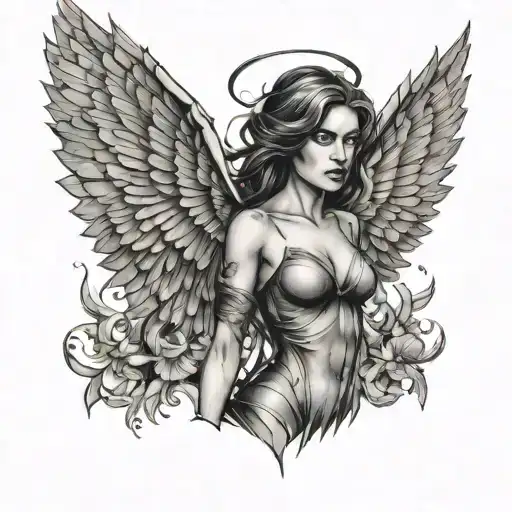 A Resilient Woman With Wings Made Of Comic Book Pages