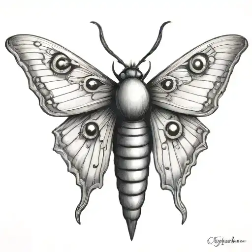 Dark Moth With Weird Eyes