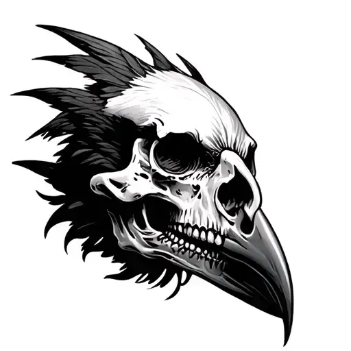 Realistic Raven Skull
