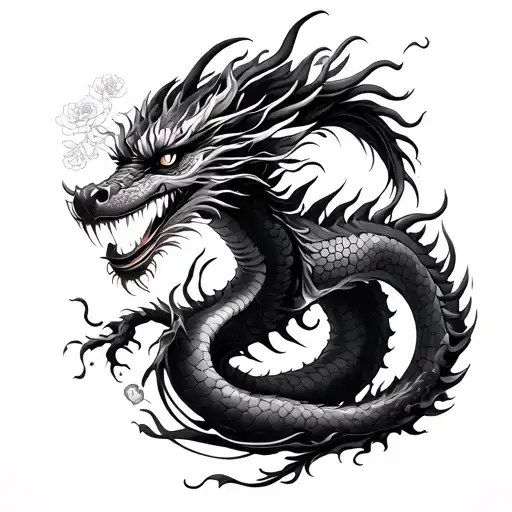 Dragon Protecting Geisha