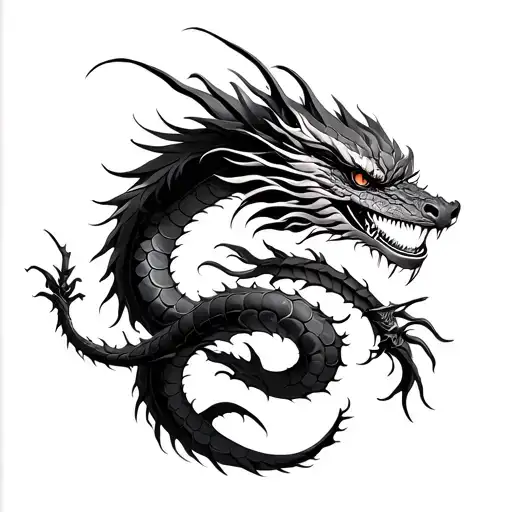 Dragon Wrapped Around A Geisha