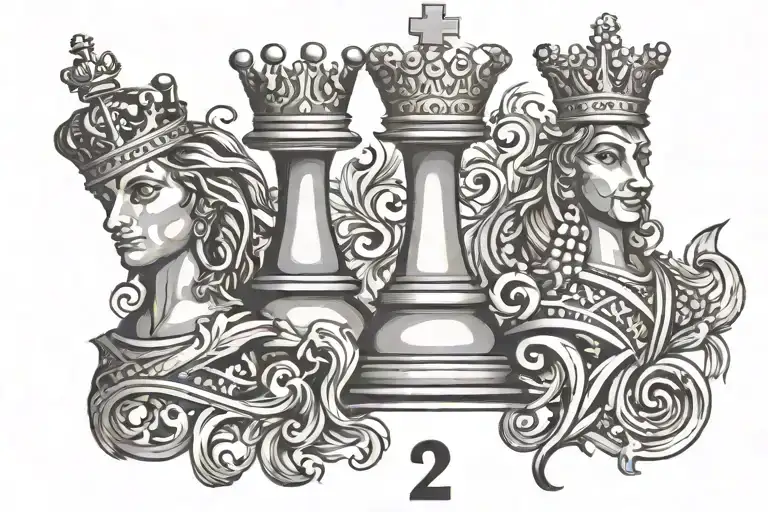 King And Queen Chess Number 28 Inside