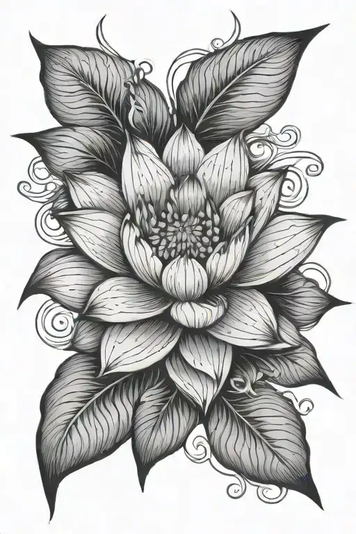 Word Resilience And Stylish Lotus Flower Blooming