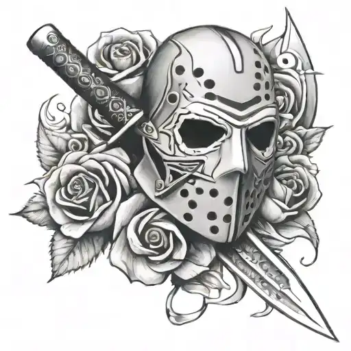 Jason Mask Rose Knife