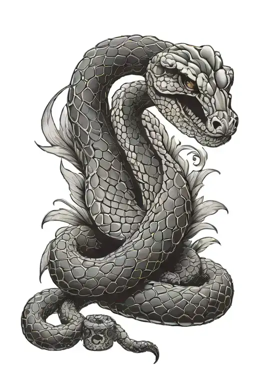 Lucky Horseshoe And A Diamondback Rattlesnake Around It Snake Has 13 Diamonds