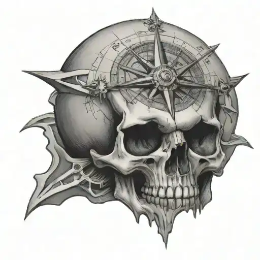 Skull A Compass Showing The Way
