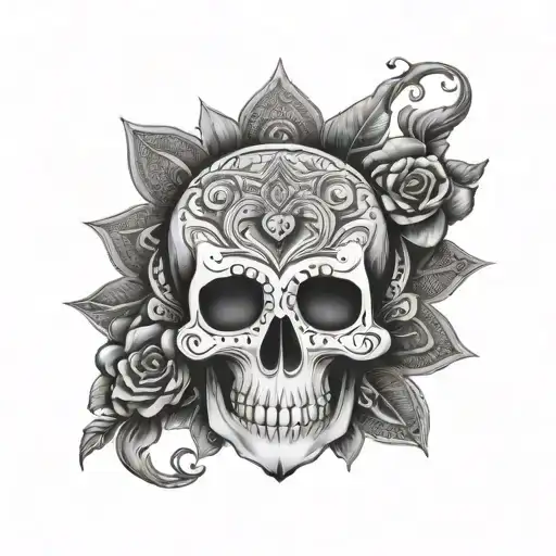 Skull Mandala Design Incorporating Elements