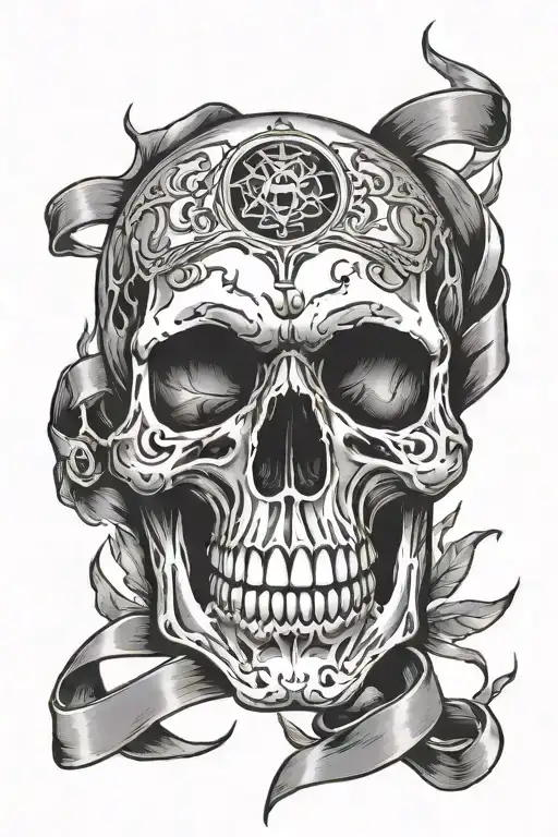 Skull With Hazard Tape