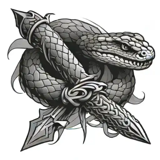 The Snake Wraps Around The Sword Wrapped
