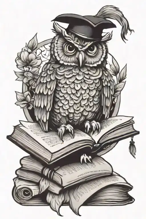 Owl And Book Open