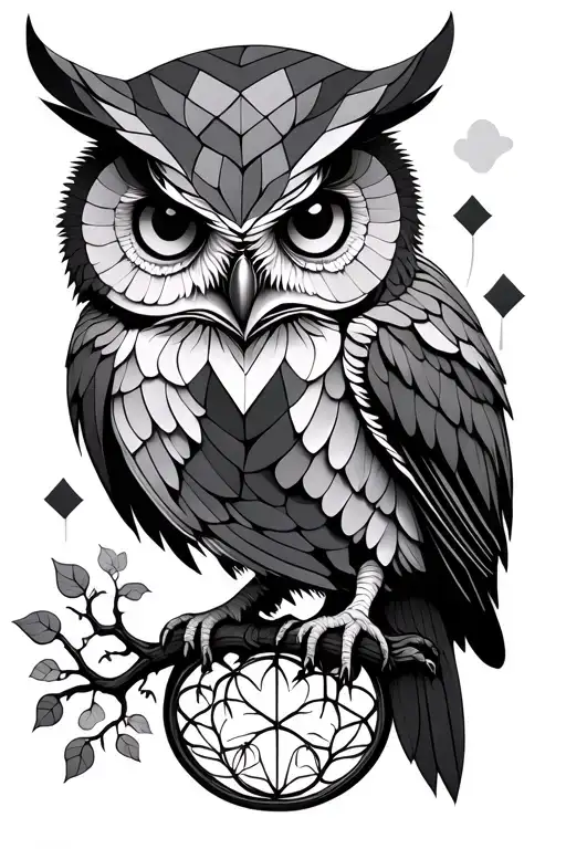 Geometric Owl And A Tree Of Life