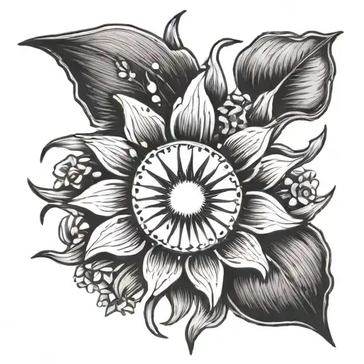 A Simple Sun With Lilly Of The Valley Flower