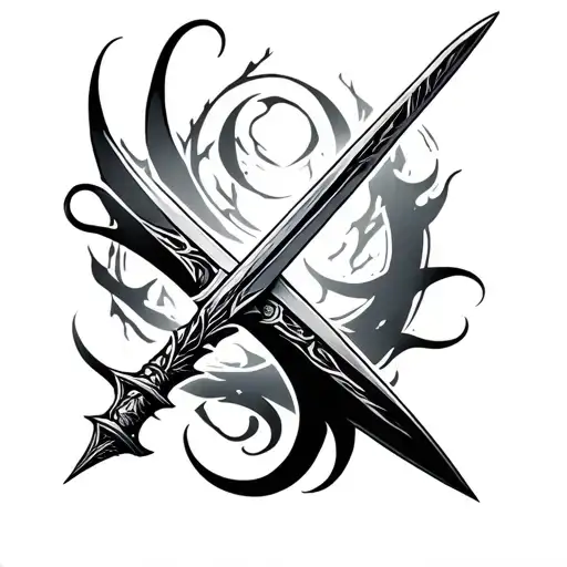 Zane Ray Sczeh In Tribal Font Shaped Like A Sword Emerging