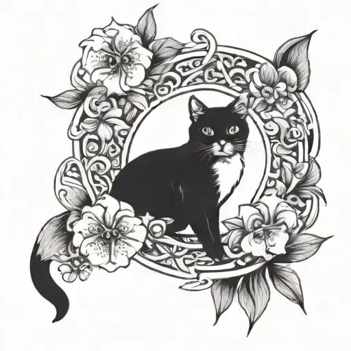 Scotish Fold Cat In Paradise Flower