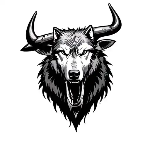 Only Wolf Hyde On Top Of A Ox Head