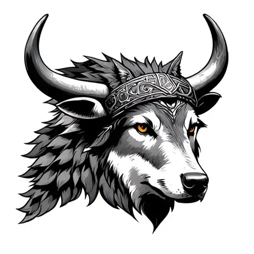 Wolf Headdress Being Worn By An Ox
