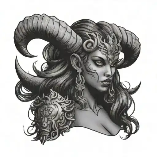 Aries Black Demon Woman Posing