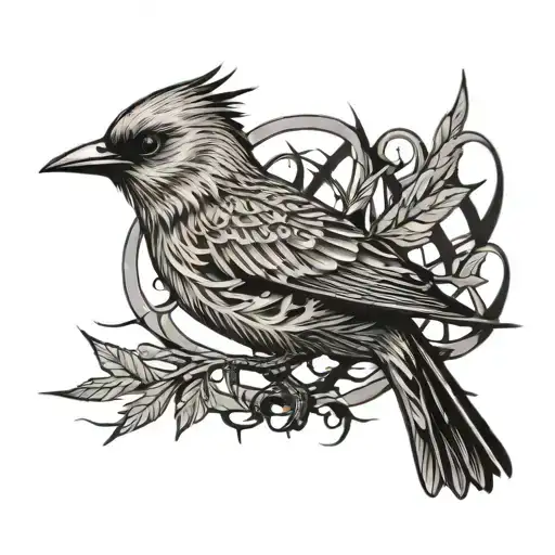 A Bird Escaping A Barbed Wrie