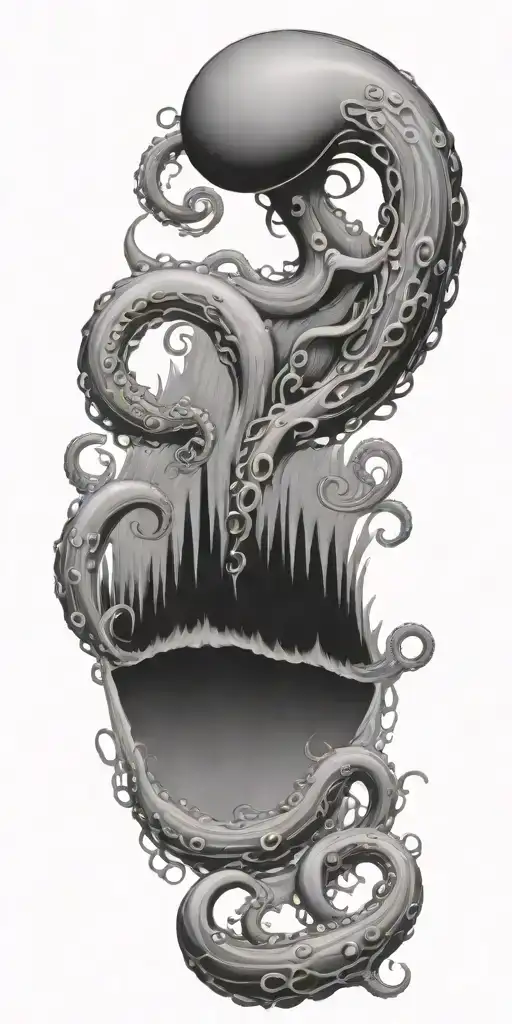 Just Kraken Tentacles Coming Out Of Water Waves