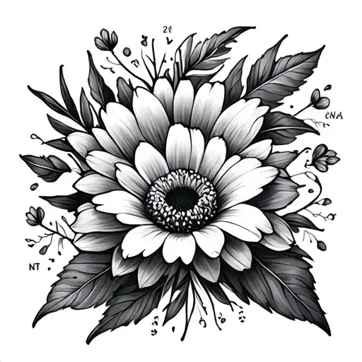 August October Birth Flower With 21 And 28 In A Creative