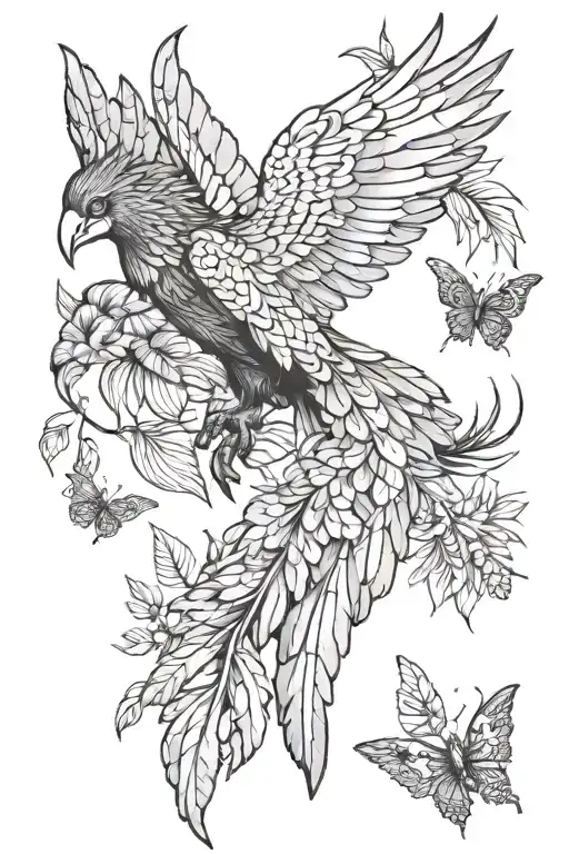 Wings And Jungle Forest With Animals Native