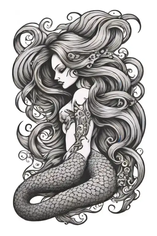 Mermaid With No Face Sad Lonely Dark