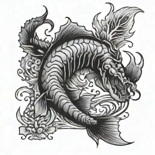 Scorpio And Fish Swimming Upstream