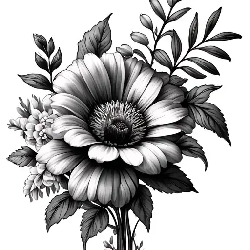 Bouquet Of 2 July Birth Flowers 1 June Birth Flower And 1 December Birth Flower