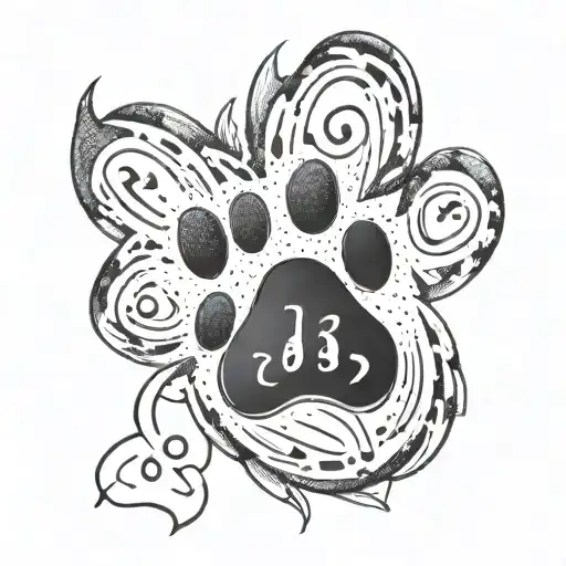 Paw Print With Date