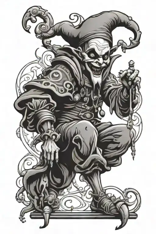 Jester Terrible Gloomy Dark Cheerful In Full Growth