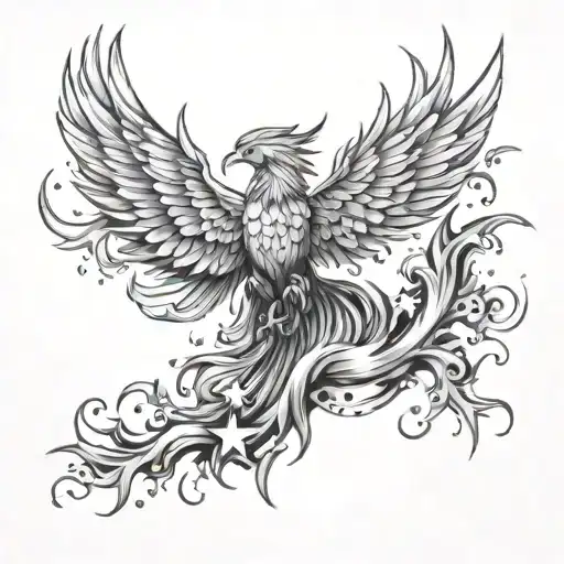 Waterfall Fire Stars Pheonix