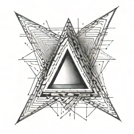 Upside Down Triangle With Vertical Line Cutting Through It