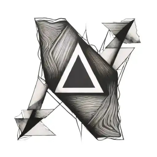 Upside Down Triangle With Vertical Line Cutting Through It