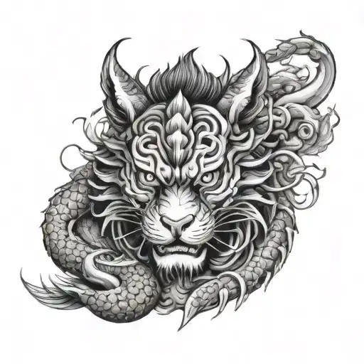 A Traditional Japanese Samurai Armor Adorned With Dragon And Tiger Motifs