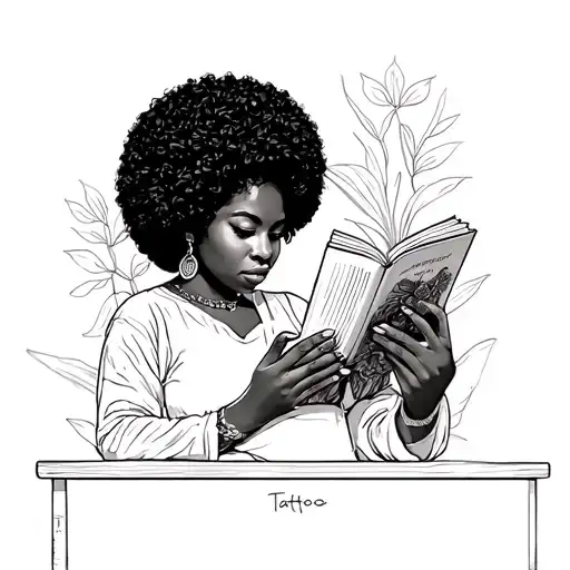 Afro Female Reading