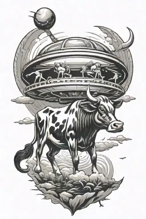 Ufo Abducting A Cow