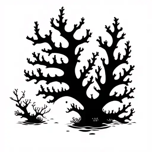 Black Coral Reef Scene