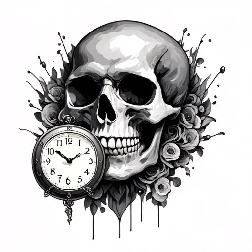Skull And Time Clock