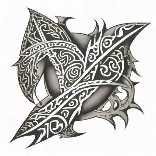 Tribal Tattoo Above Male Groin